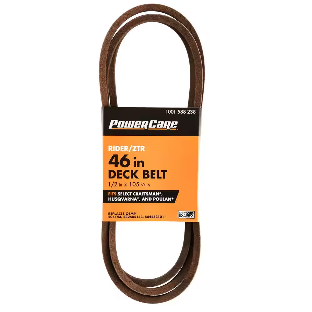 Deck Belt for 46 In. Cut Craftsman, Husqvarna, Poulan Mowers, Replaces OEM Numbers 405143, 532405143, 584453101