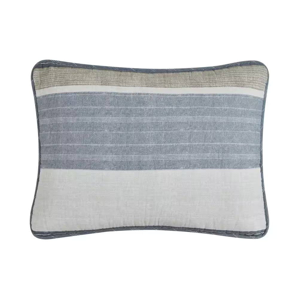 Ridgeport 3-Piece Beige Cotton Full/Queen Quilt Set