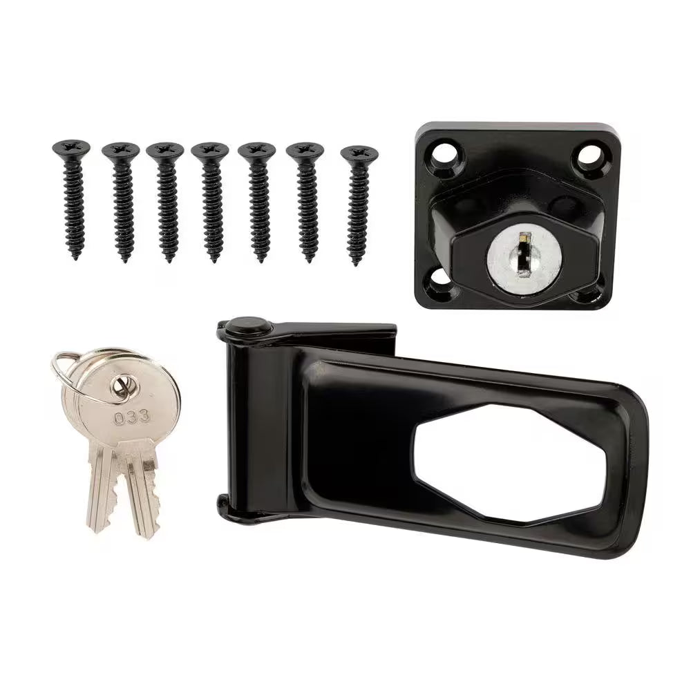 3-1/2 In. Black Key Locking Hasp