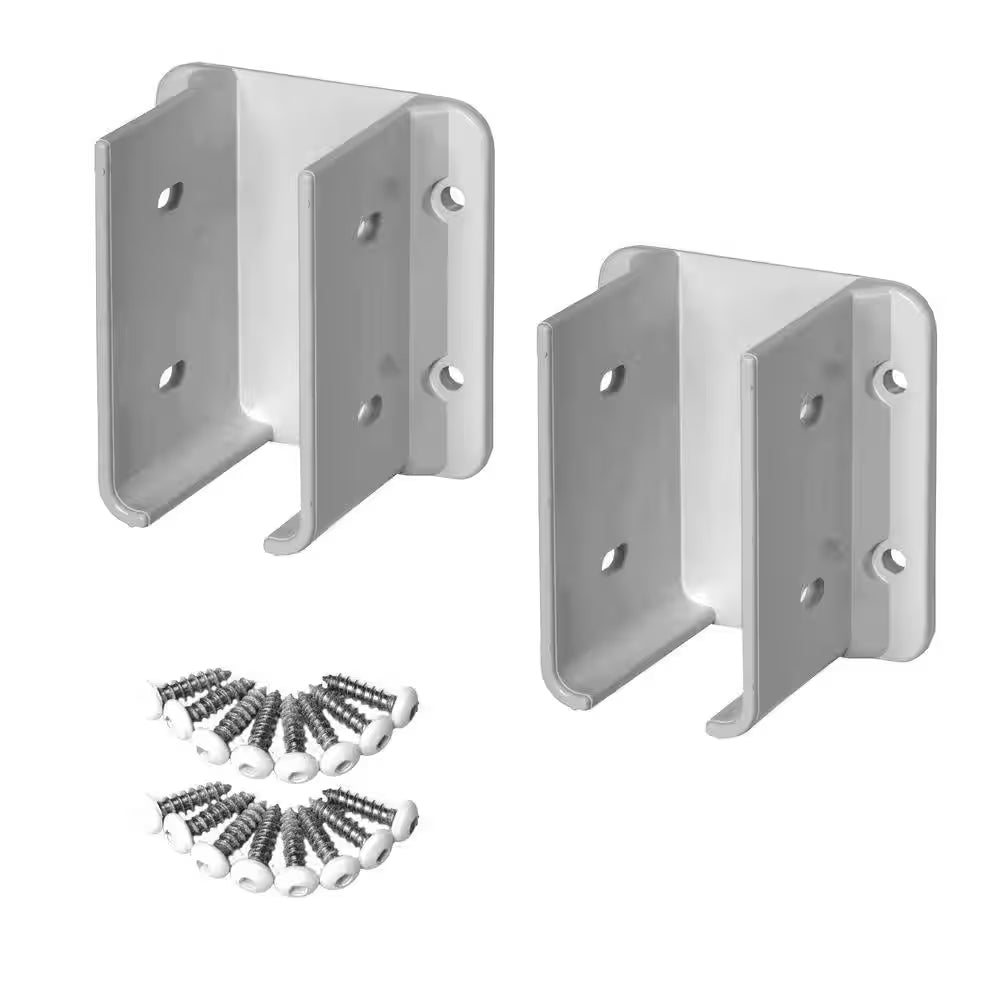 White Vinyl Fence Bracket Kit (2-Pack)