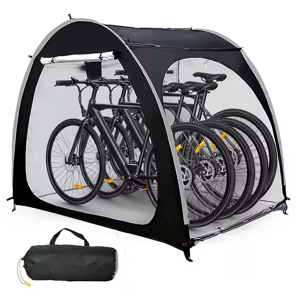 Bike Storage Shed Tent 6.9 Ft. X 4.9 Ft. Portable Foldable Outdoor Bicycle Cover Shelter with Double Doors for 3-4 Bikes