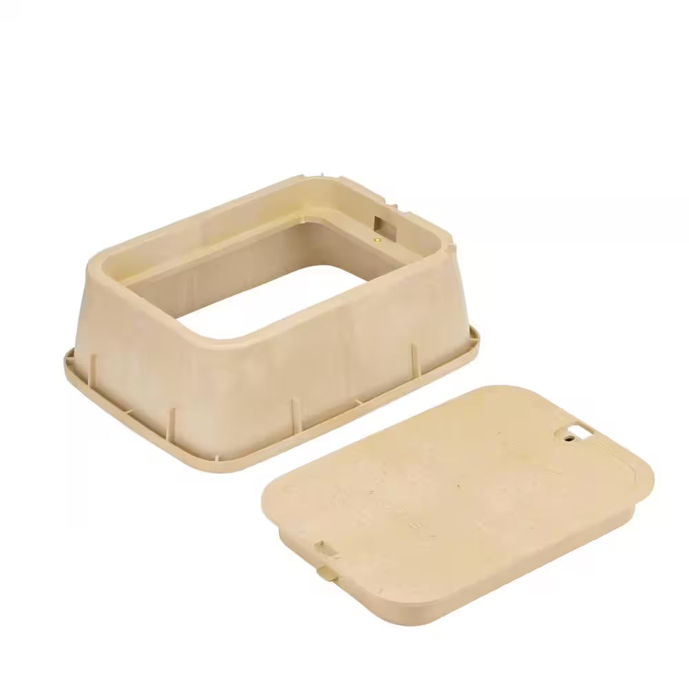 14 In. X 19 In. Rectangular Standard Series Valve Box Extension & Cover, 6-3/4 In. Height, Sand Box, Sand ICV Cover