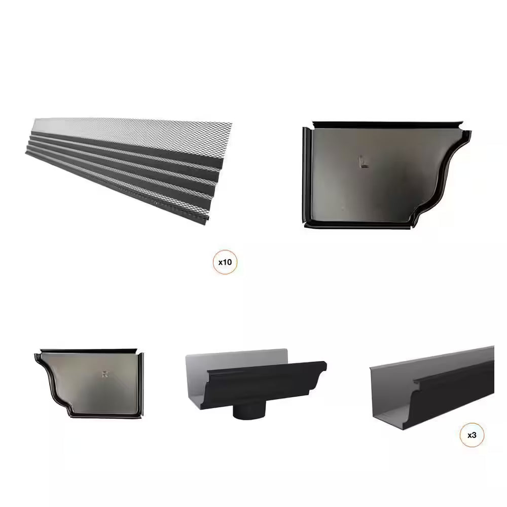 Hoover Dam Gutter Guard, End Cap and Gutter Combo