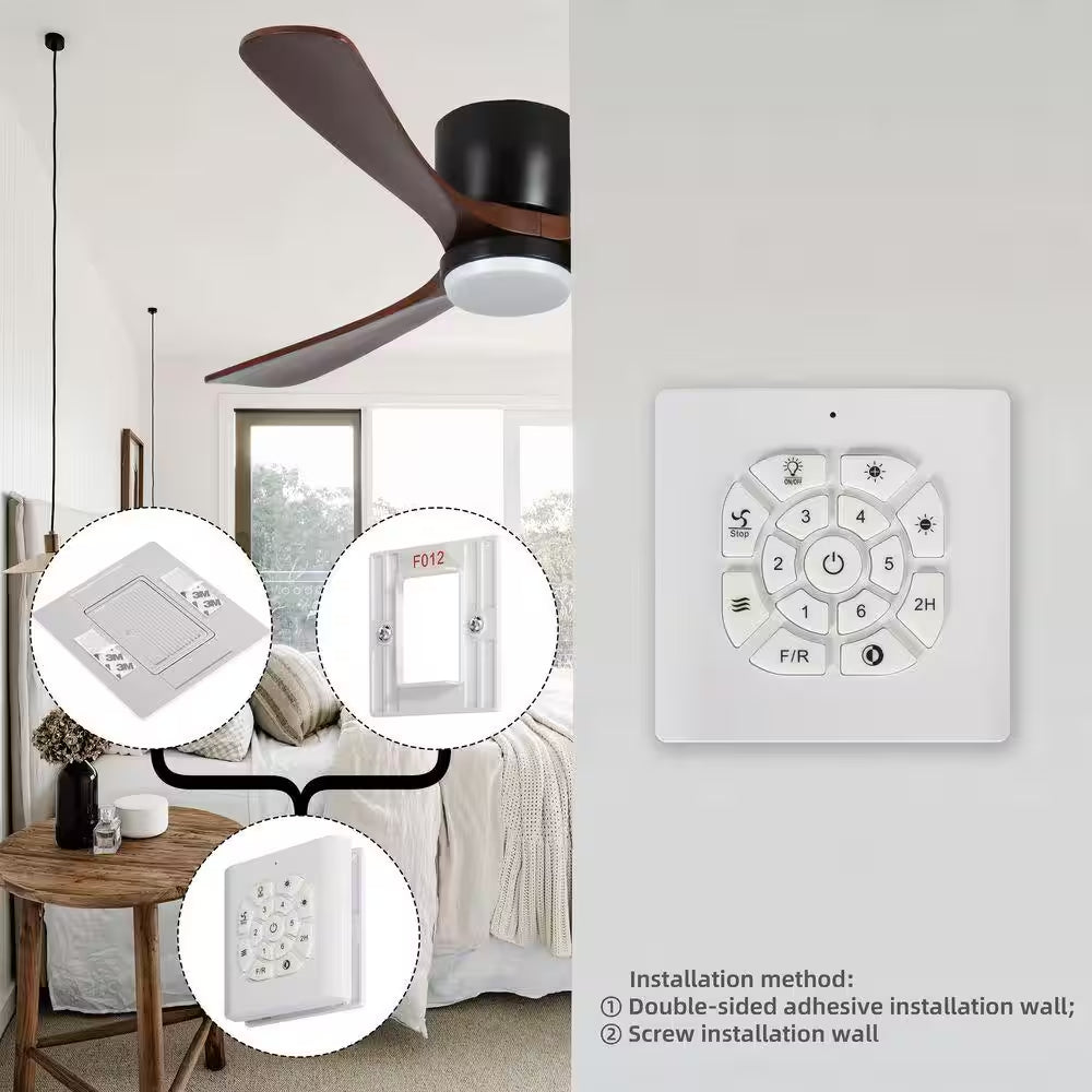 42 In. Smart Indoor Black Ceiling Fan with LED Light and App Remote Control 3 Colors Adjustable and Reversible DC Motor