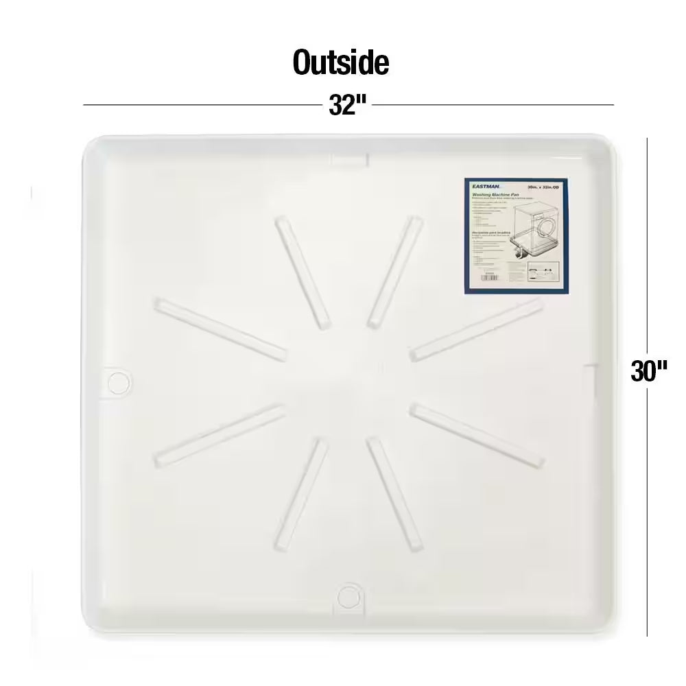 30 In. X 32 In. Washing Machine Pan in White