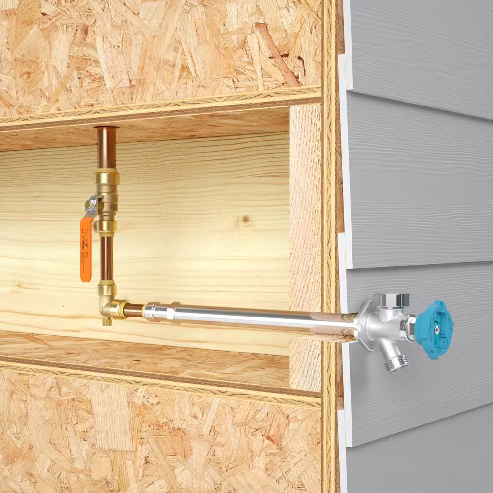1/2 In. Push-To-Connect X 3/4 In. MHT X 12 In. Brass Anti-Siphon Frost Free Sillcock Valve