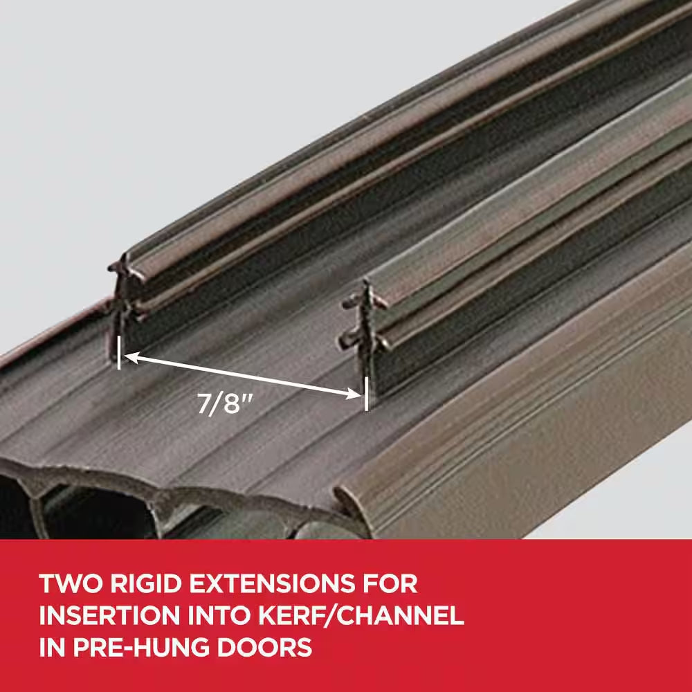 36 In. Brown Vinyl Concealed Kerf/Channel Fit under Door Seal