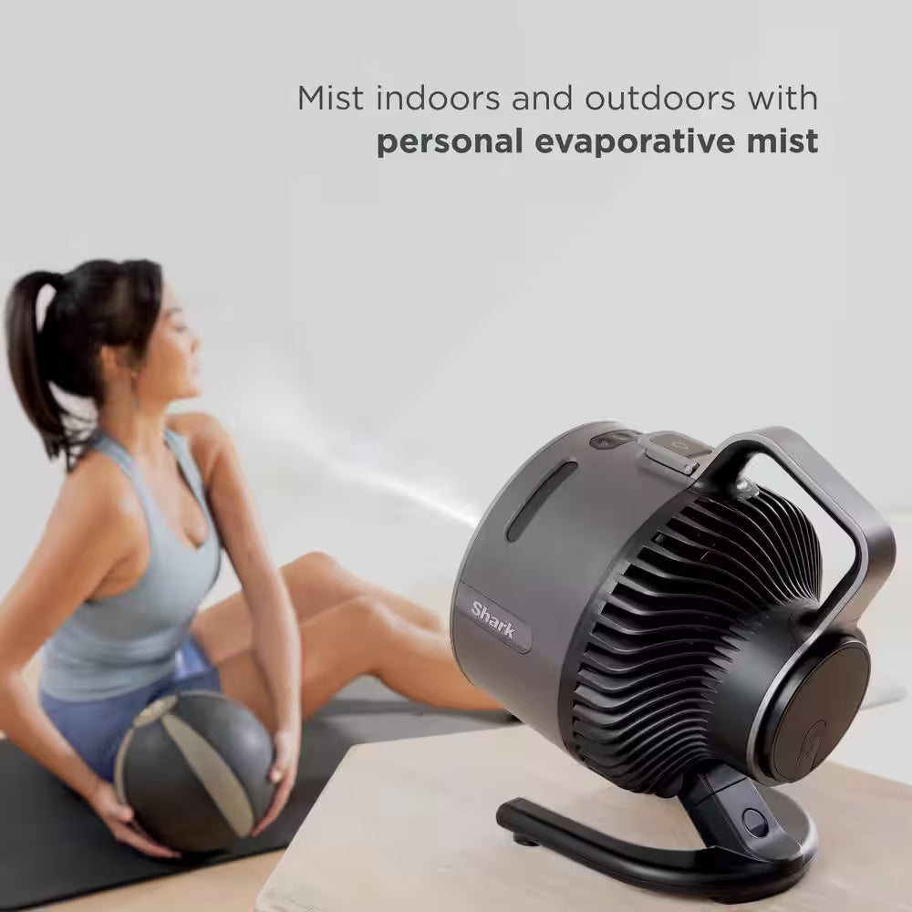 Flexbreeze Hydrogo 8.4 In. 5-Fan Speeds Personal Misting Portable Fan in Dark Grey with Ultra-Quiet Cooling