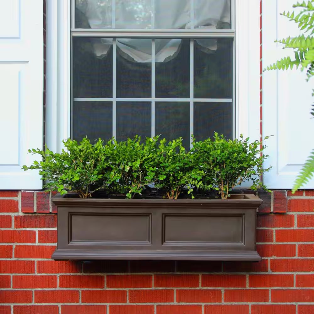 Fairfield 36 In. X 11 In. Self-Watering Espresso Polyethylene Window Box
