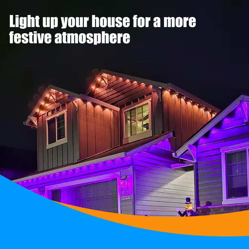 36-Light Indoor/Outdoor 50 Ft. Plug-In Integrated LED 2700K Warm White Novelty LED String Light Permanent Light, IP65