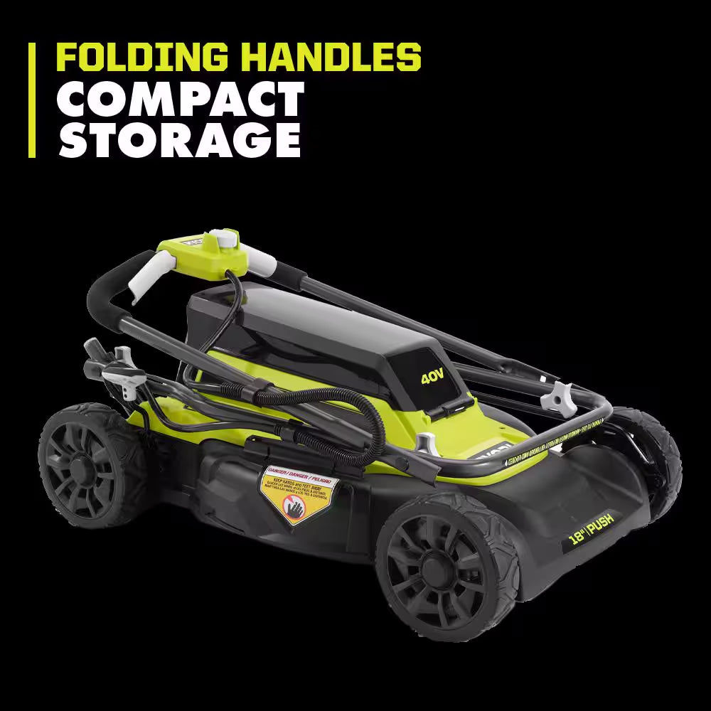 40V 18 In. 2-In-1 Cordless Battery Walk behind Push Lawn Mower (Tool Only)