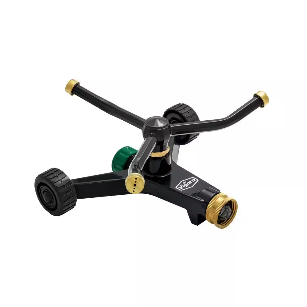 1,384 Sq. Ft. Metal 3-Arm Rotating Lawn and Garden Sprinkler