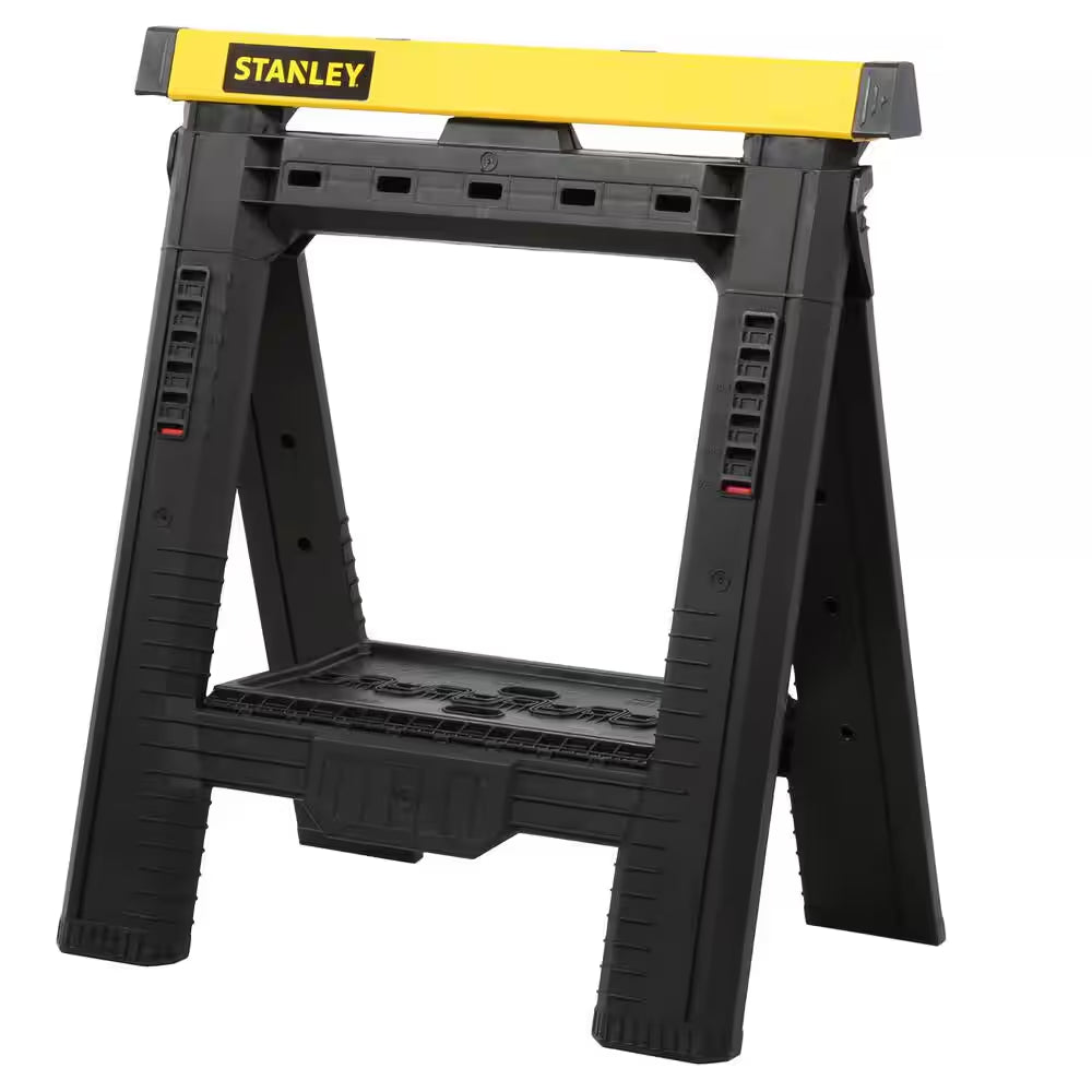 32 In. H Plastic 2-Way Adjustable Folding Sawhorse (2 Pack)