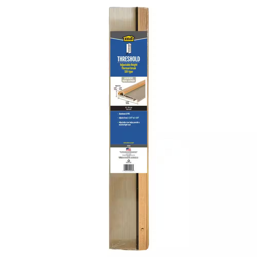 4-9/16 In. X 1-3/8 In. X 36 In. Satin Nickel Adjustable Aluminum Thermal Break Threshold