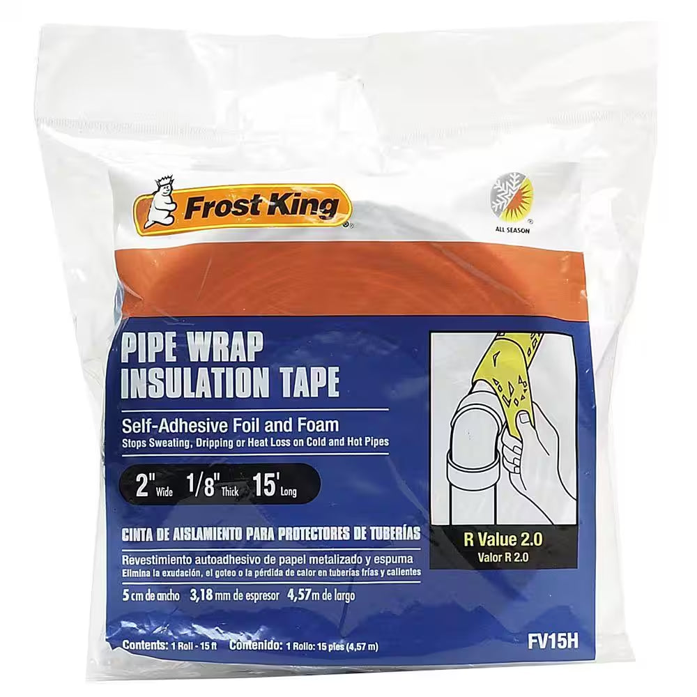 2 In. X 15 Ft. Foam and Foil Pipe Wrap Insulation Tape