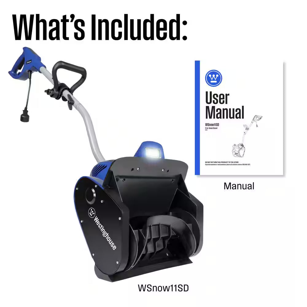 11-In. 120-Volt Electric Corded Snow Shovel with LED Light