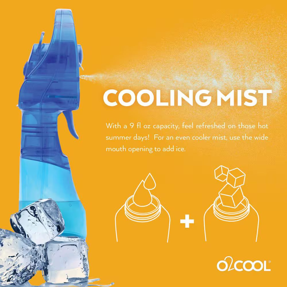 Deluxe 3.0 In. 1 Fan Speed Personal Misting Fan in Blue