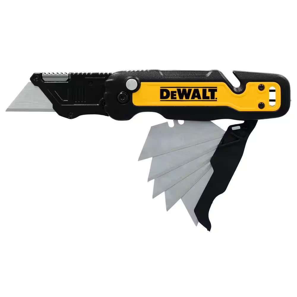 Push and Flip Folding Lock-Back Utility Knife with Blade Storage