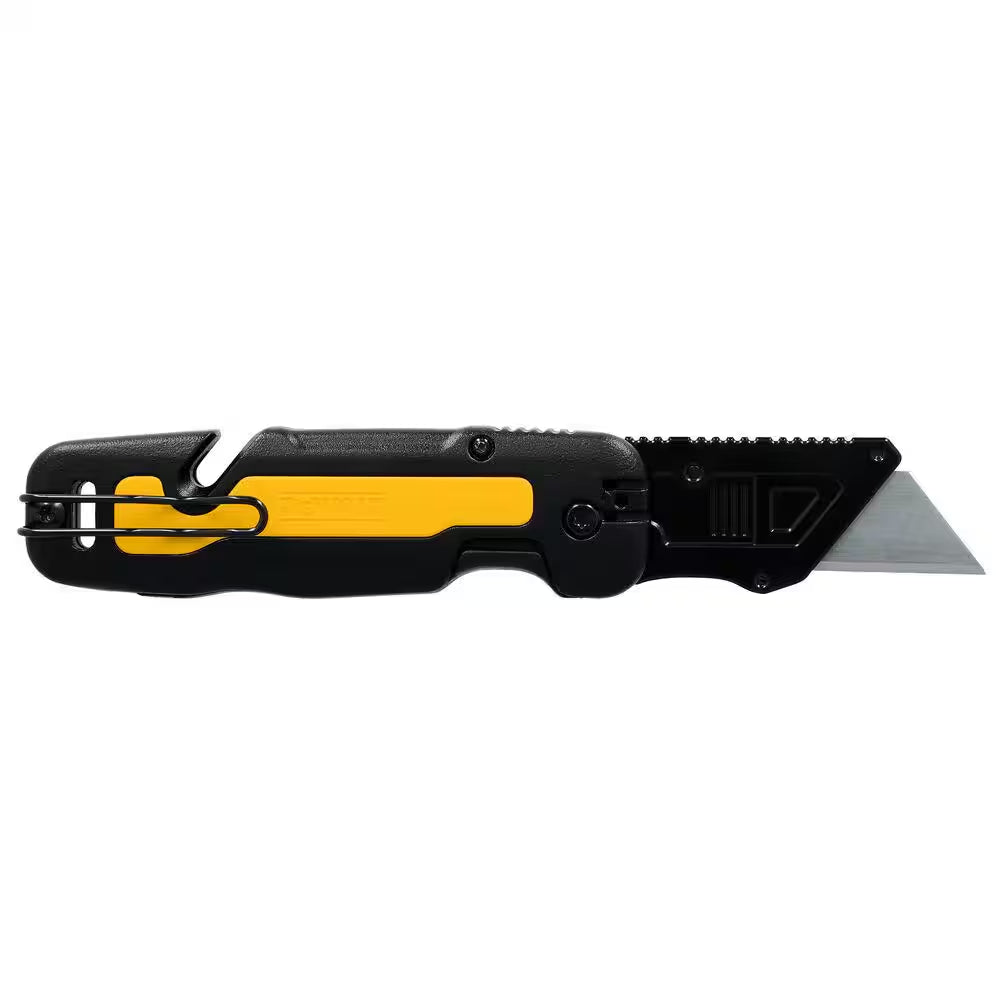Push and Flip Folding Lock-Back Utility Knife with Blade Storage