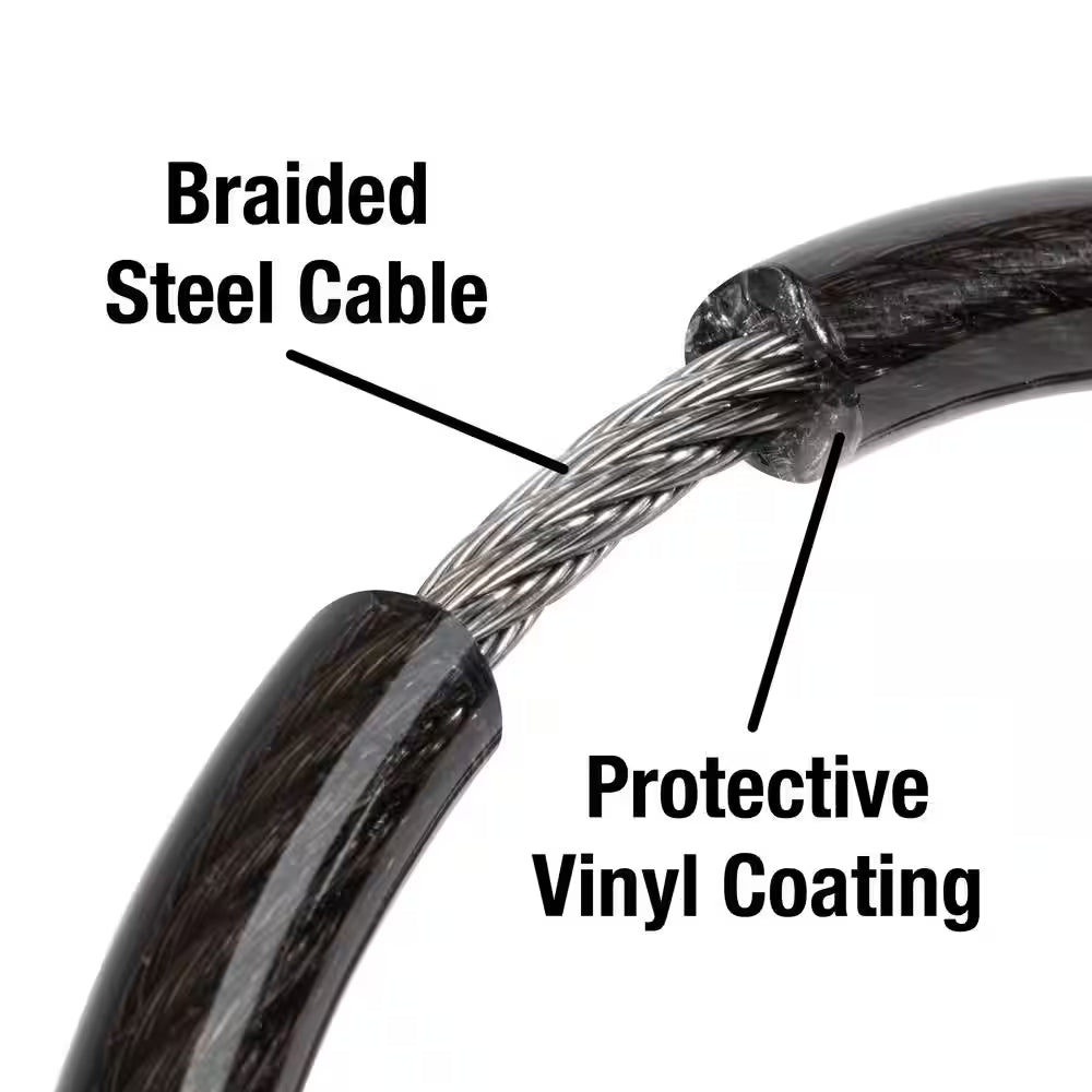 Bike Lock Cable with Combination, 4 Ft. Long