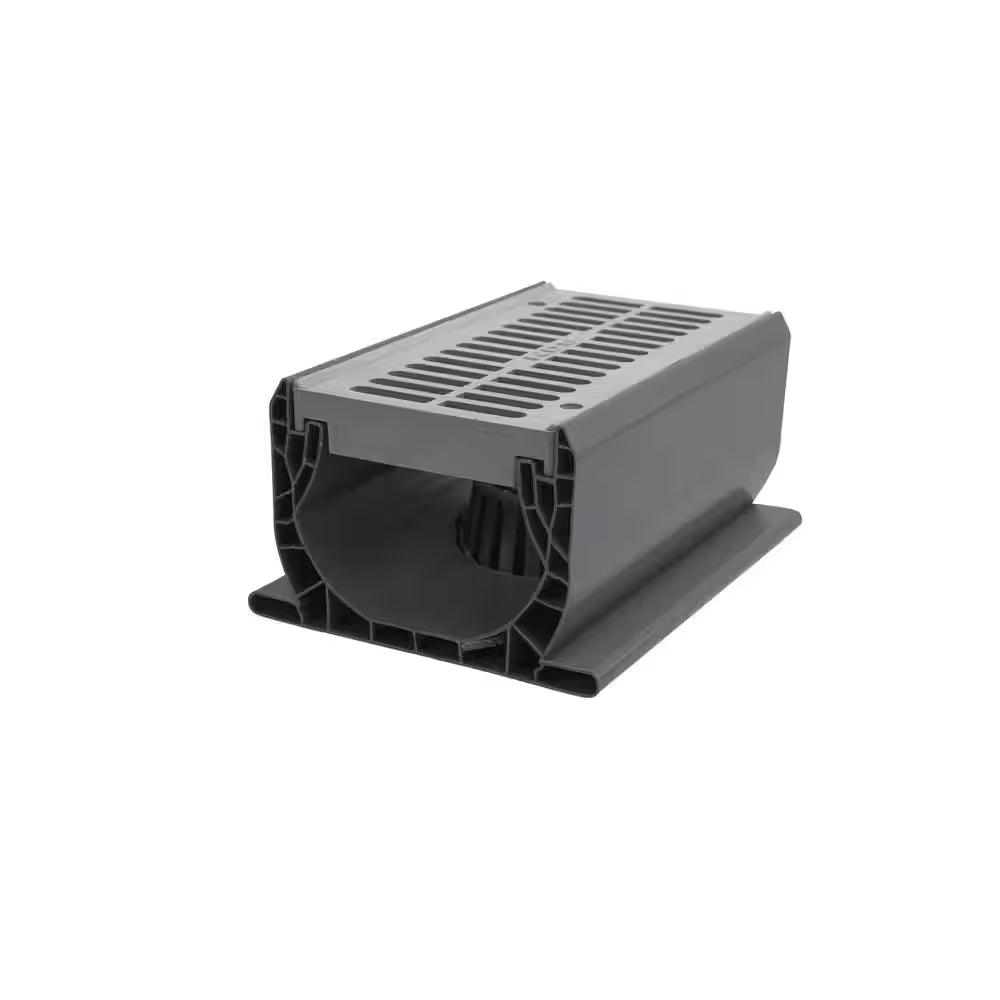 7 In. Spee-D Channel Drain with Grate and 3 In. and 4 In. Bottom Outlet