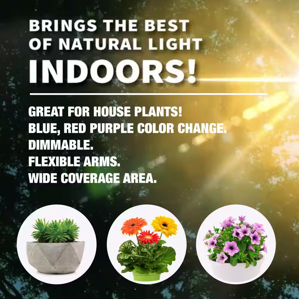 Bionic Grow 6-Watt Equivalent Indoor LED Full Spectrum UV Flexible Plant Grow Light in Color Changing Lights