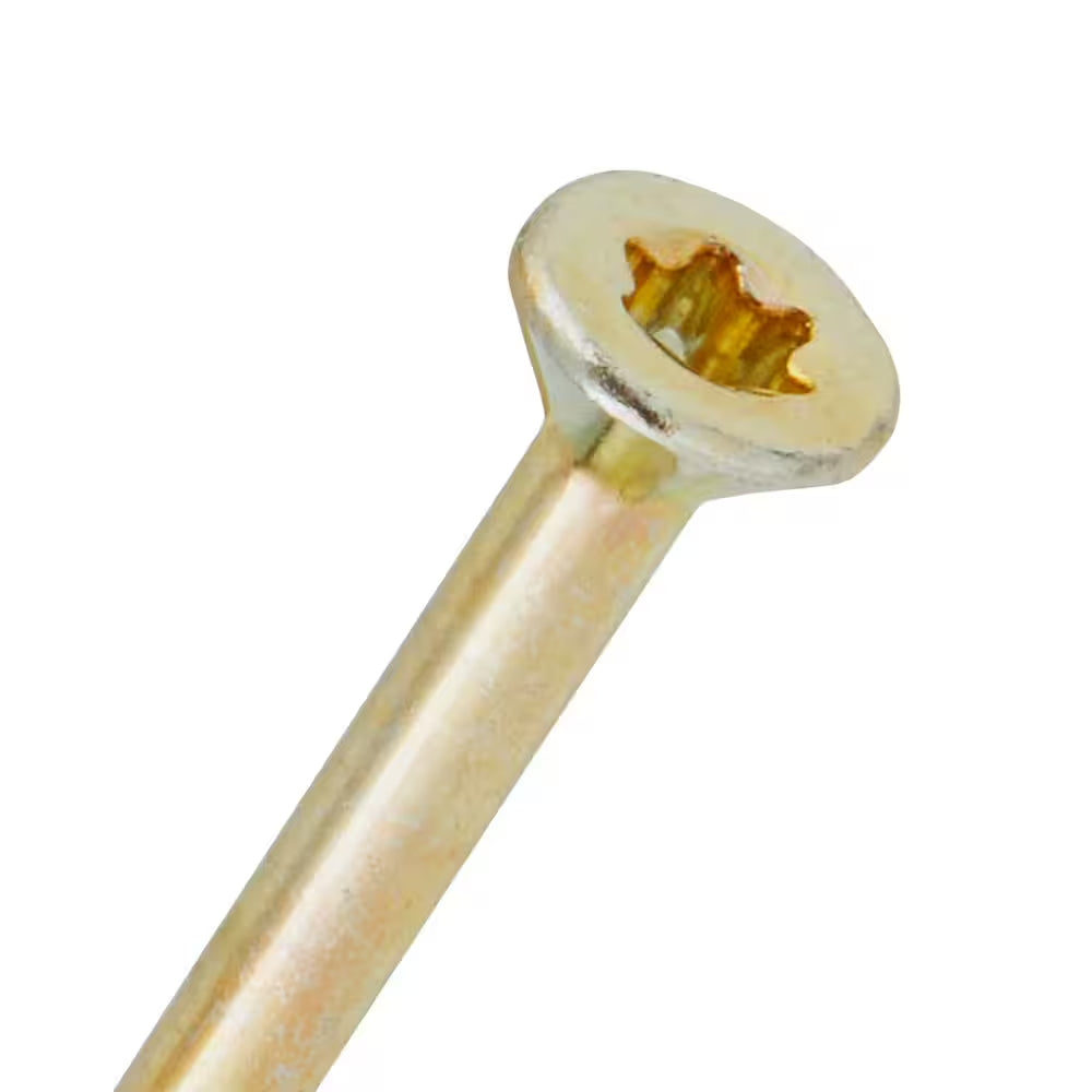 #9 X 3 In. Yellow Zinc Star Torx Drive Flat Head Wood Construction Screw (900-Piece)