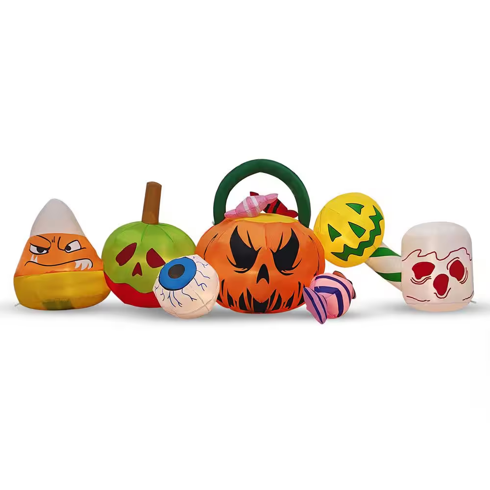 8 Ft. LED Pumpkins Eyeball Candy Halloween Inflatable Outdoor Decorations