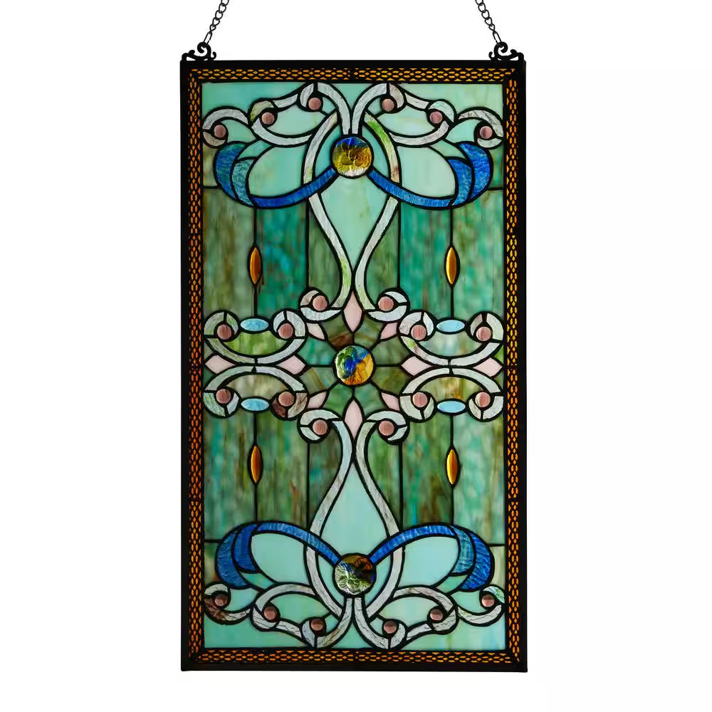 Green Stained Glass Brandi'S Window Panel
