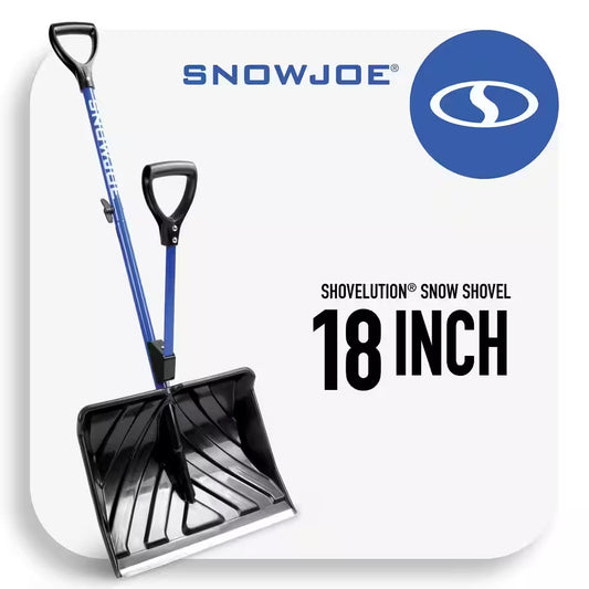 41.3 In. Shovelution Strain-Reducing Snow Shovel with Spring-Assist Metal Handle and 18 In. Aluminum Wear Strip Blade