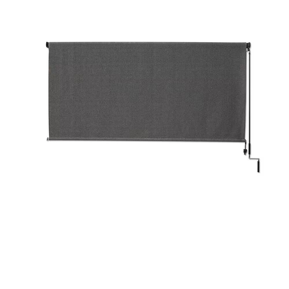 Pewter Cordless UV Blocking Fade Resistant Fabric Exterior Roller Shade 96 In. W X 72 In. L