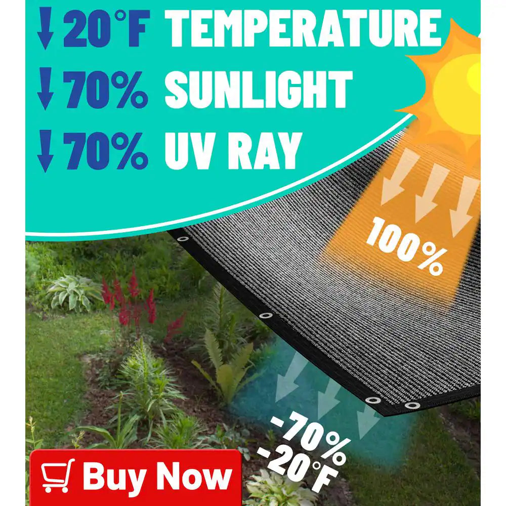 8 Ft. X 12 Ft. 70% Black Shade Cloth
