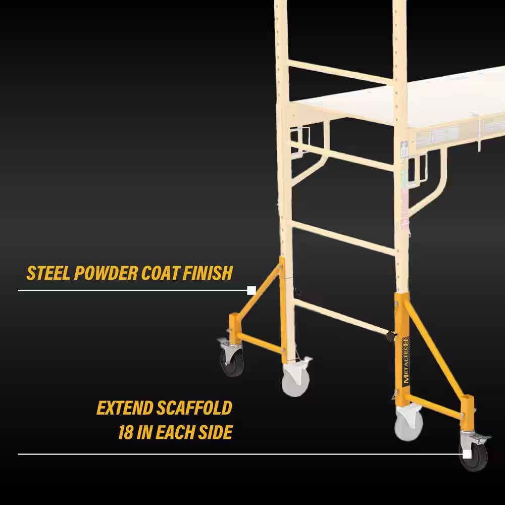 14 In. Scaffold Outriggers with 5 In. Heavy Duty Caster Wheels, Compatible with  Baker Scaffolding, 4-Pack