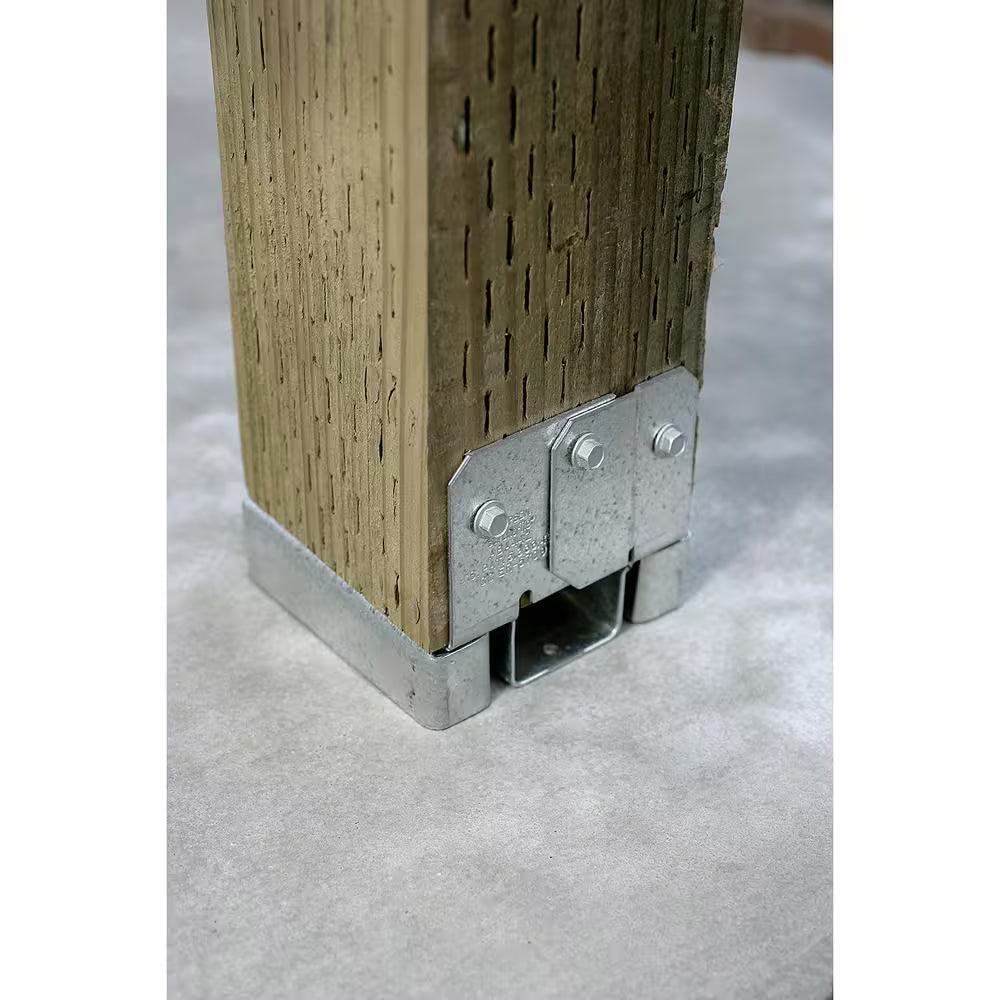 ABA ZMAX Galvanized Adjustable Standoff Post Base for 4X6 Actual Rough Lumber