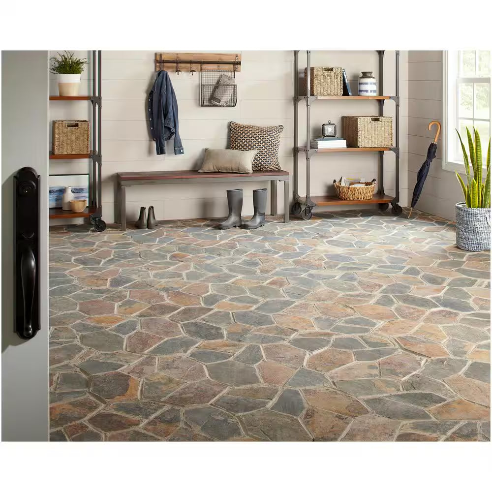 Natural Stone Collection Mongolian Spring 12 In. X 24 In. Slate Flagstone Floor and Wall Tile (13.5 Sq. Ft. / Case)