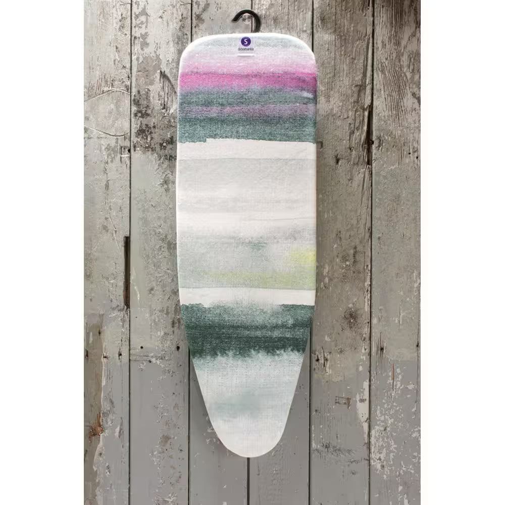 Tabletop Ironing Board S 37 X 12 in with Collapsable Legs and Storage Hook, with Morning Breeze Cover and White Frame