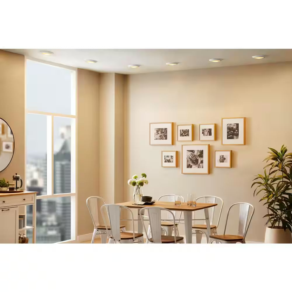 6-Pack 6 In. LED Surface Mount Downlight Flush Mount Disk Light Fixture, 600-900-1100 Lumens, Selectable CCT 2700K-5000K