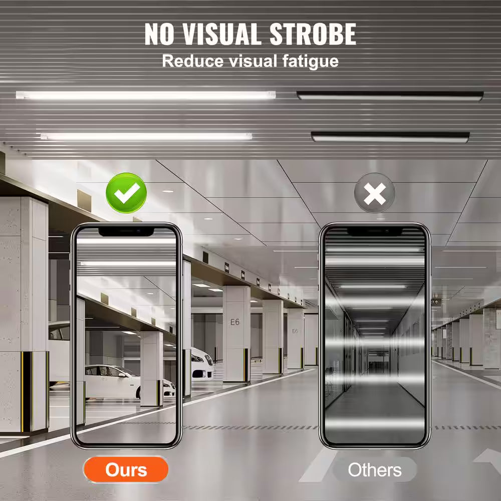 10 Pack 8 Ft. 80-Watt LED Shop Light 10000 LM with 59 In. Cords, ON/OFF Switch, 48 In. Cables for Garage Workshop Office