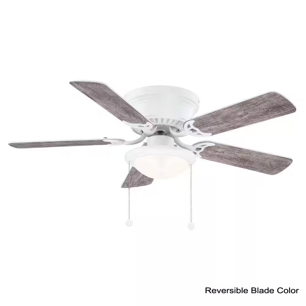 Hugger 44 In. LED Matte White Ceiling Fan