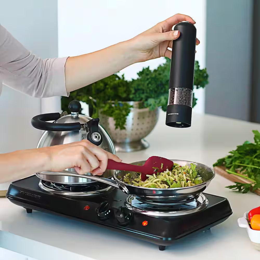 Double Coil Burner 6 In. and 5.75 In. Black Hot Plate