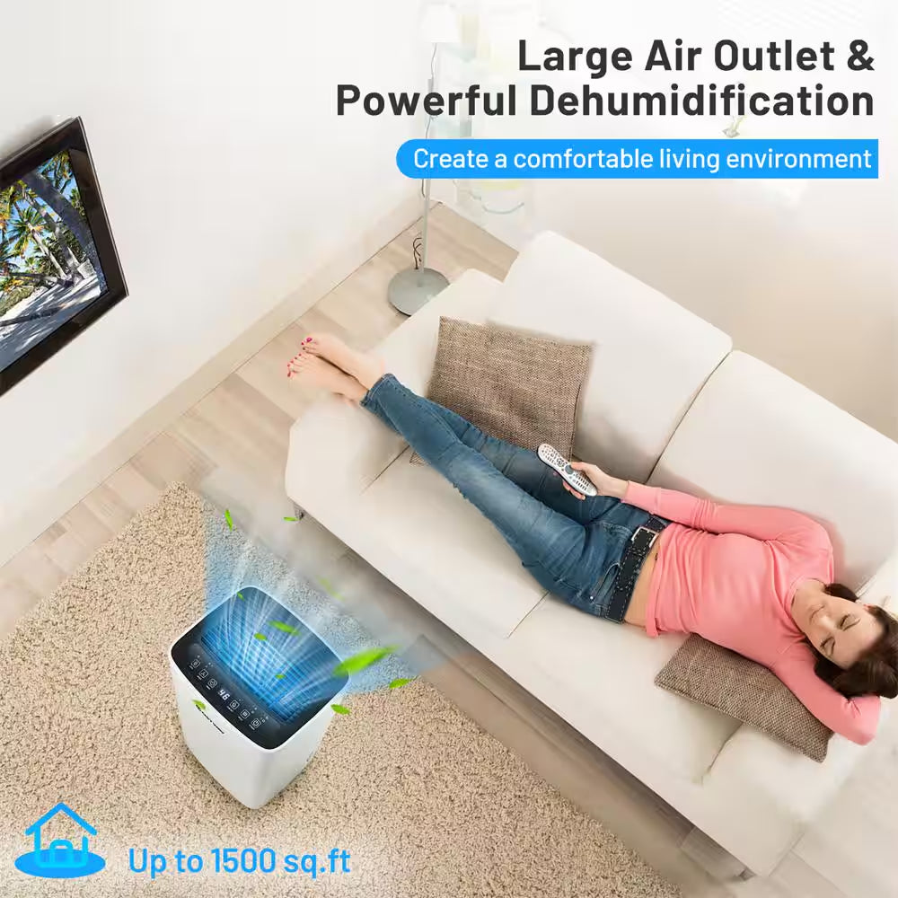 24-Pints 1500 Sq. Ft. Portable Dehumidifier for Medium to Large Spaces