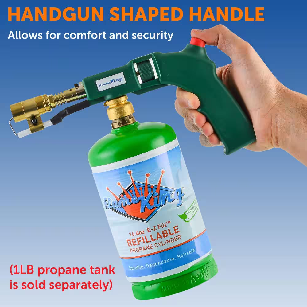 27,000 BTU Propane Handheld Torch with Self Ignition for 1 Lb. Propane Cylinder