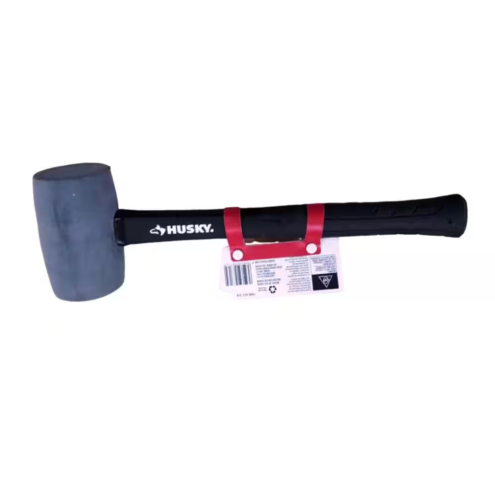 24 Oz. Gray Rubber Mallet with 14 In. Fiberglass Handle