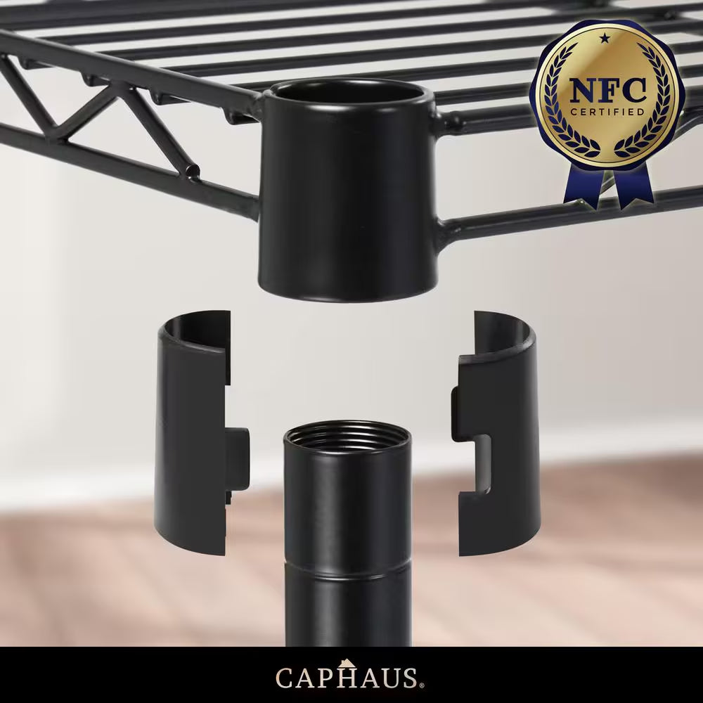 Black 3-Tier Adjustable Height Welded Steel Garage Storage Shelving Unit with Liner (24 In. W X 30 In. H X 14 In. D)
