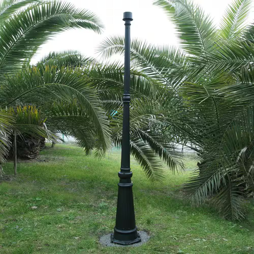 72 In. Black Outdoor Aluminum Lamp Post