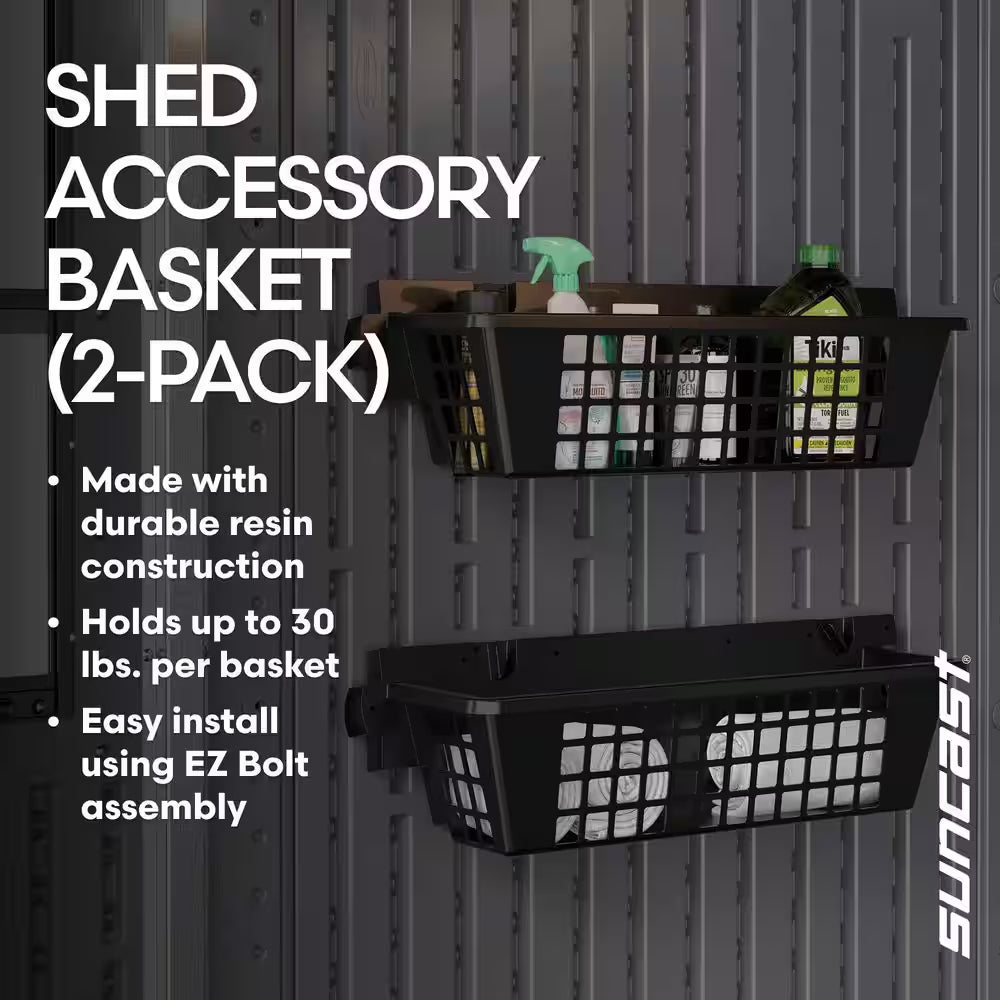 25 In. Plastic Storage Shed Basket Accessory Kit (2-Pack)