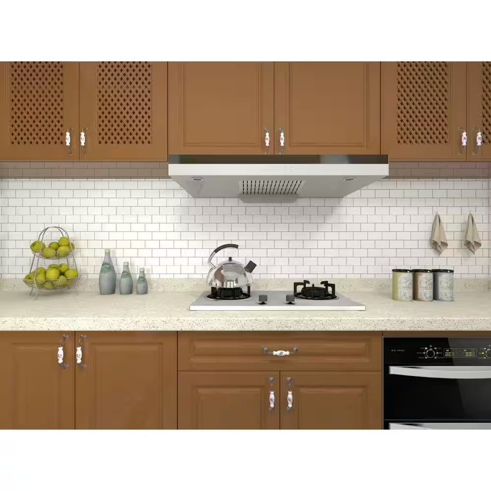 12 In. X 12 In. Peel and Stick Vinyl Subway Backsplash Tile in White (10-Pack)