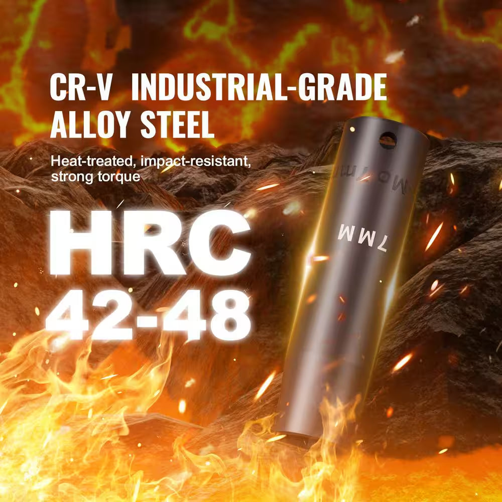1/2 In. Drive Impact Socket Set,65 Piece Socket Set SAE 3/8 In. to 1-1/4 In. and Metric 10-24Mm,6 Point Cr-V Alloy Steel