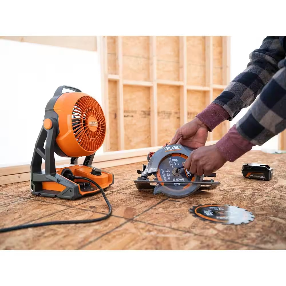 18V Cordless Hybrid Jobsite Fan with (2) 4.0 Ah Batteries, Charger, and Bag