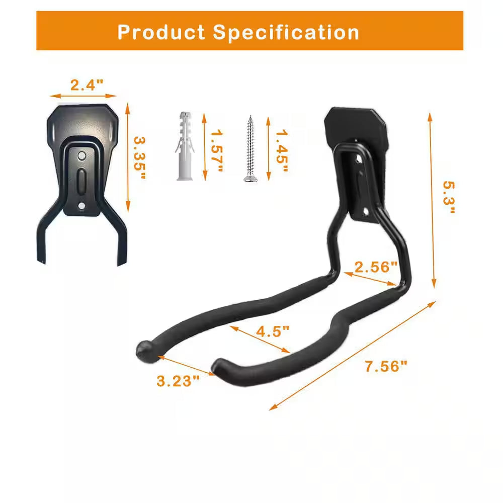 Garden Power Tool Hanger-4 Pack Heavy Duty Shed Hooks for String Trimmer, Weedeater, Tool Storage